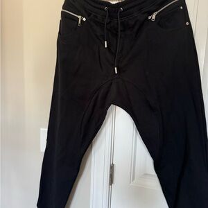 Kooples speak Black Joggers with Zipper Accents and skeletons